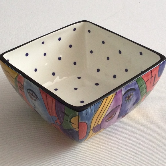 3/$10 | Surrealist Decorative Ceramic Square Bowl - Picture 2 of 10